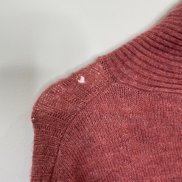 Como Vintage Pink Heather Ribbed Knit Mock Neck Turtleneck Sweater - Picture 6 of 6